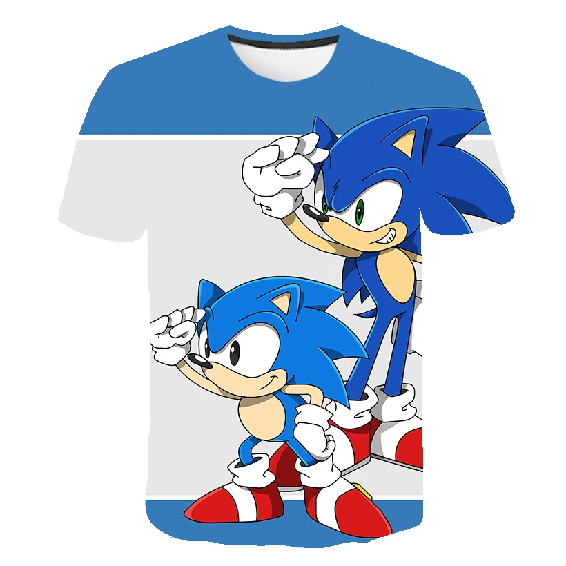 ganni t shirt 2022 new kid's Shirt, Round Neck T-shirt, 3D Printing, super sonic, casual Fashion Trend, Summer New Style, kids size 4-14T christmas shirts