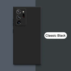 Premium Square Liquid Silicone Protective Mobile Cover with Camera Lens Guard for Samsung Note 10 Plus (Classic Black)