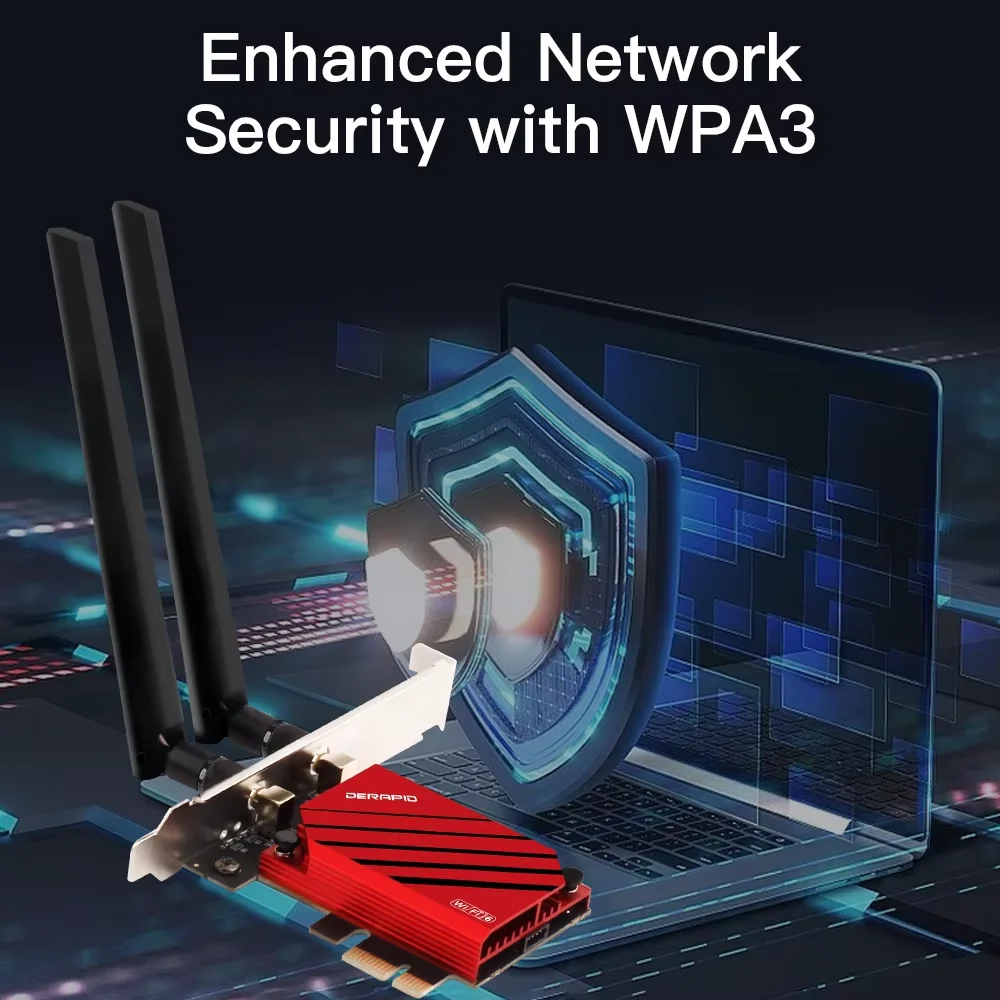 AX210 WiFi 6E PCIe 무선 어댑터 블루투스 5.4 트라이 밴드 2.4G 5G 6GHz 802.11ax MU MIMO 네트워크 카드 (윈도우10/11 데스크탑 PC용)