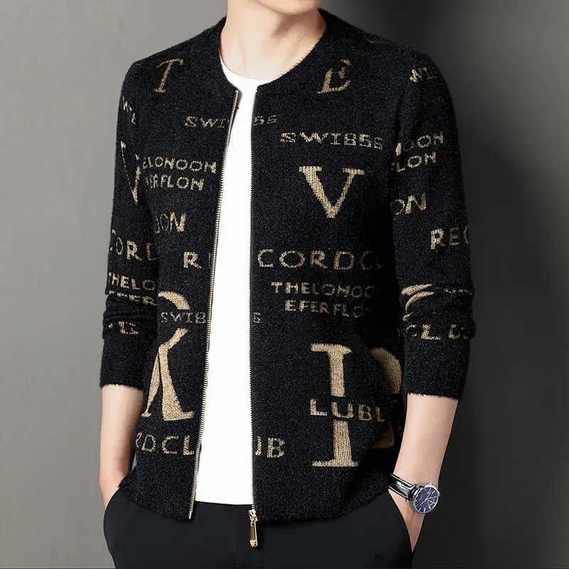 Autumn Winter KPOP Fashion Style Harajuku Slim Fit Tops Loose Casual All Match Outerwear Thickening Cardigan O Neck Sweaters