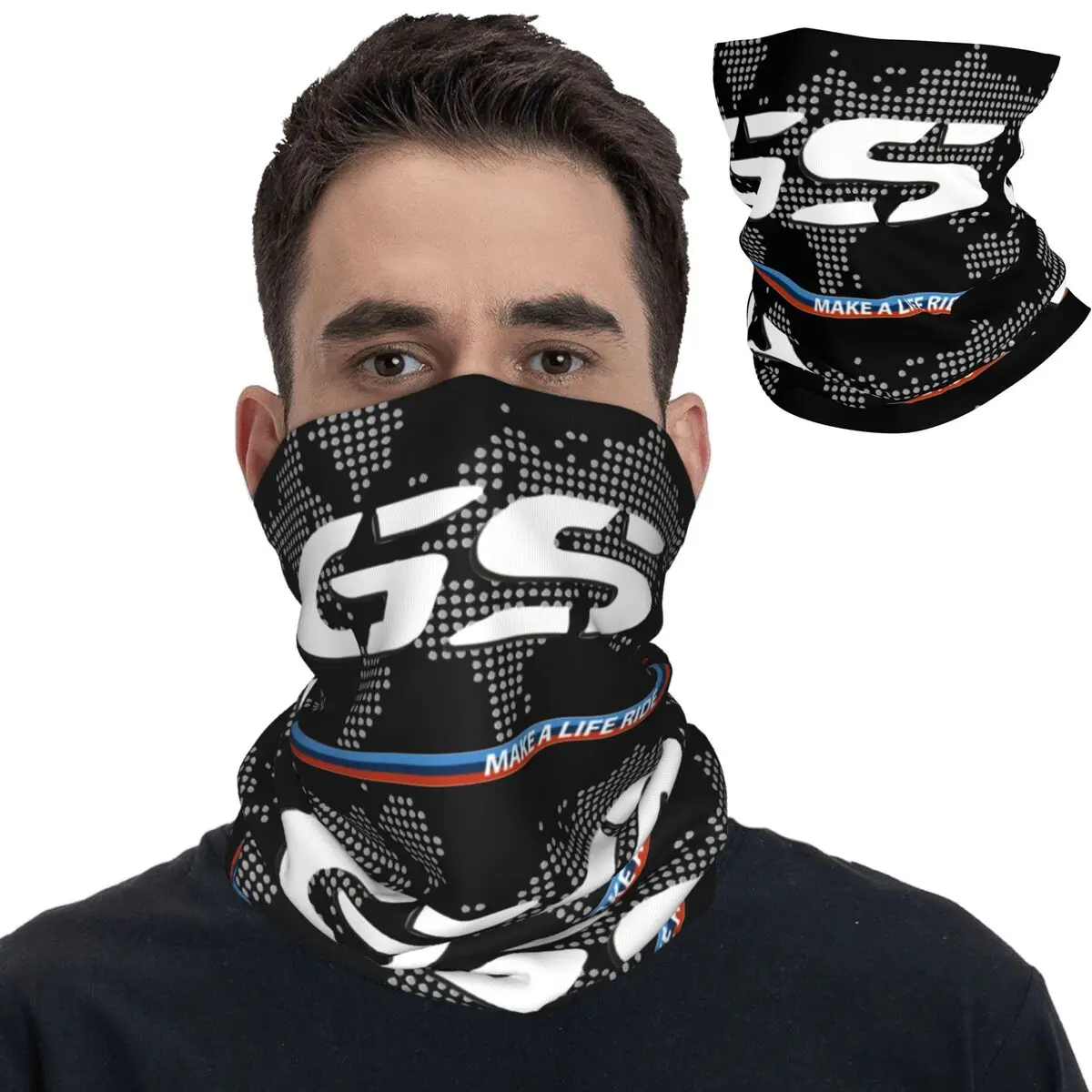 

GS World Map Bandana Neck Gaiter Printed Motocross Race Wrap Scarf Multi-use Cycling Scarf Cycling Unisex Adult All Season