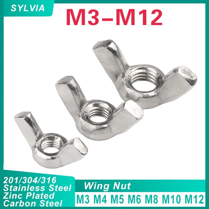 Flügelmuttern - M3 M4 M5 M6 M8 M10 M12 - Flügelmutter DIN315 - Stahl / Edelstahl