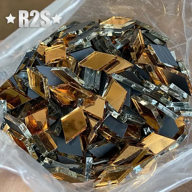 100g Glass Mirror Mosaic Tiles Bulk Diamond Shape DIY Craft Handcrafted Accessory Home Wall Artwork Decor Supplies arte glass mosaic tiles diy mosaic supplies mirror mosaic tiles