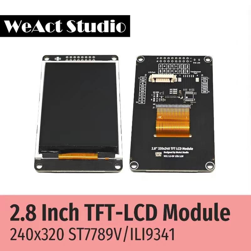 Weact-tela Lcd com Ajuste Automático de Brilho Spi Módulo Tft com Xpt2046 sem Toque 240x320 Ili9341 St7789v 2.8in - Imagem 2