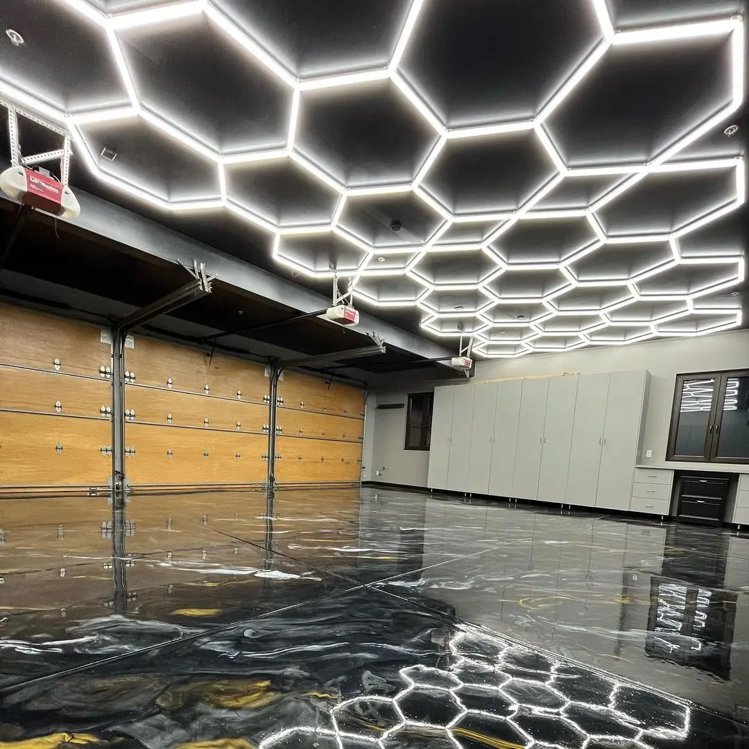 

Custom Made Auto Detailing Light Family Style Garage Showroom Led Hexagon Ceiling Panel Light Suppliers