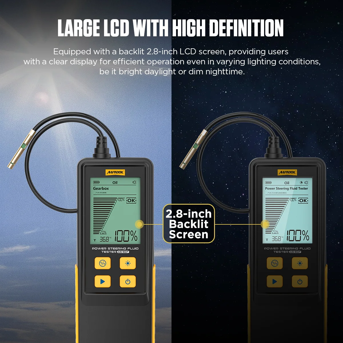 AUTOOL Tester Olio Motore con Display Digitale da 2,8 Pollici per Auto a Benzina e Diesel AS507, Strumenti per Riparazione Motore e Trasmissione - immagine 4