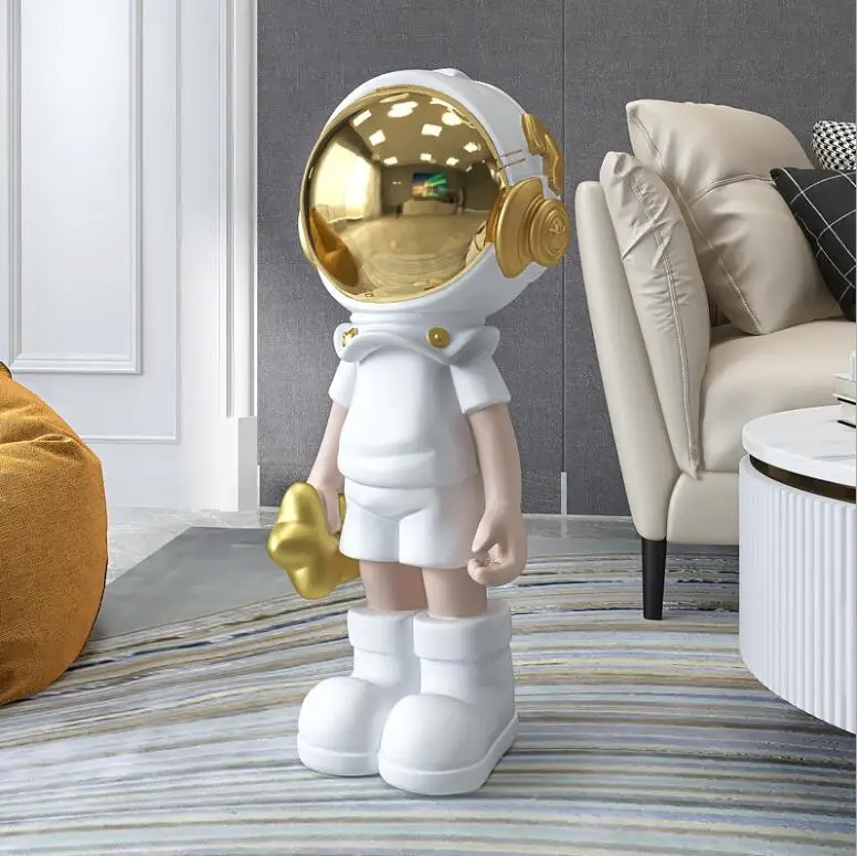

European Luxury Large Floor Astronaut Resin Ornaments Home Livingroom Sculpture Crafts Hotel Store Office Figurines Decoration