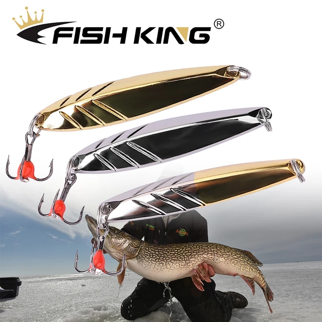 FISH KING Winter Ice Fishing Lure 5g 10g 15g Vertical Jigs Metal