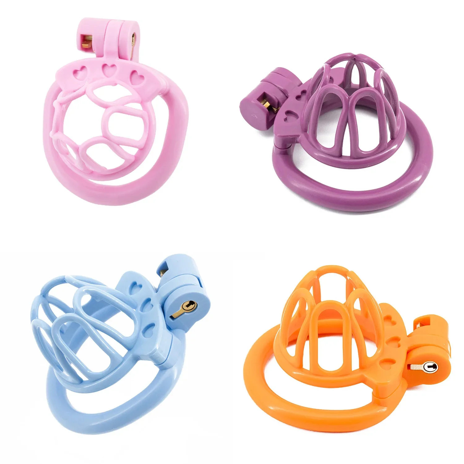 CB Cute Chastity Cage Erotic Urethral Lock Slave Device Invisible Lock with 4 Rings Bondage Lightweight Erection Control