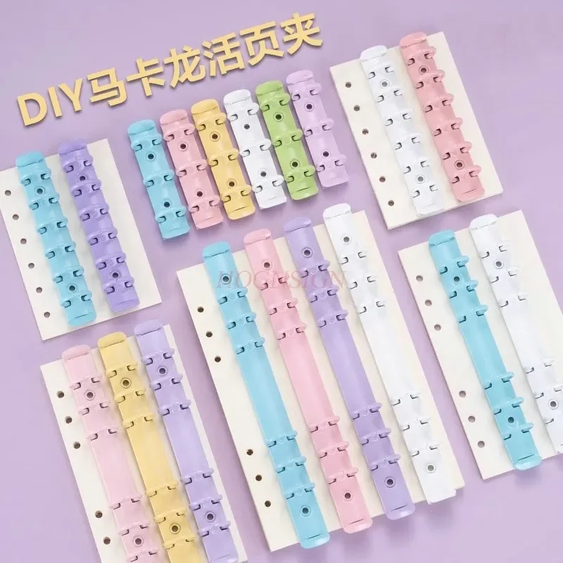 컬러풀한 고급 바인더 버클 링, 마카롱 색상, 탈부착 가능한 금속 클립, 미니 바인더 링