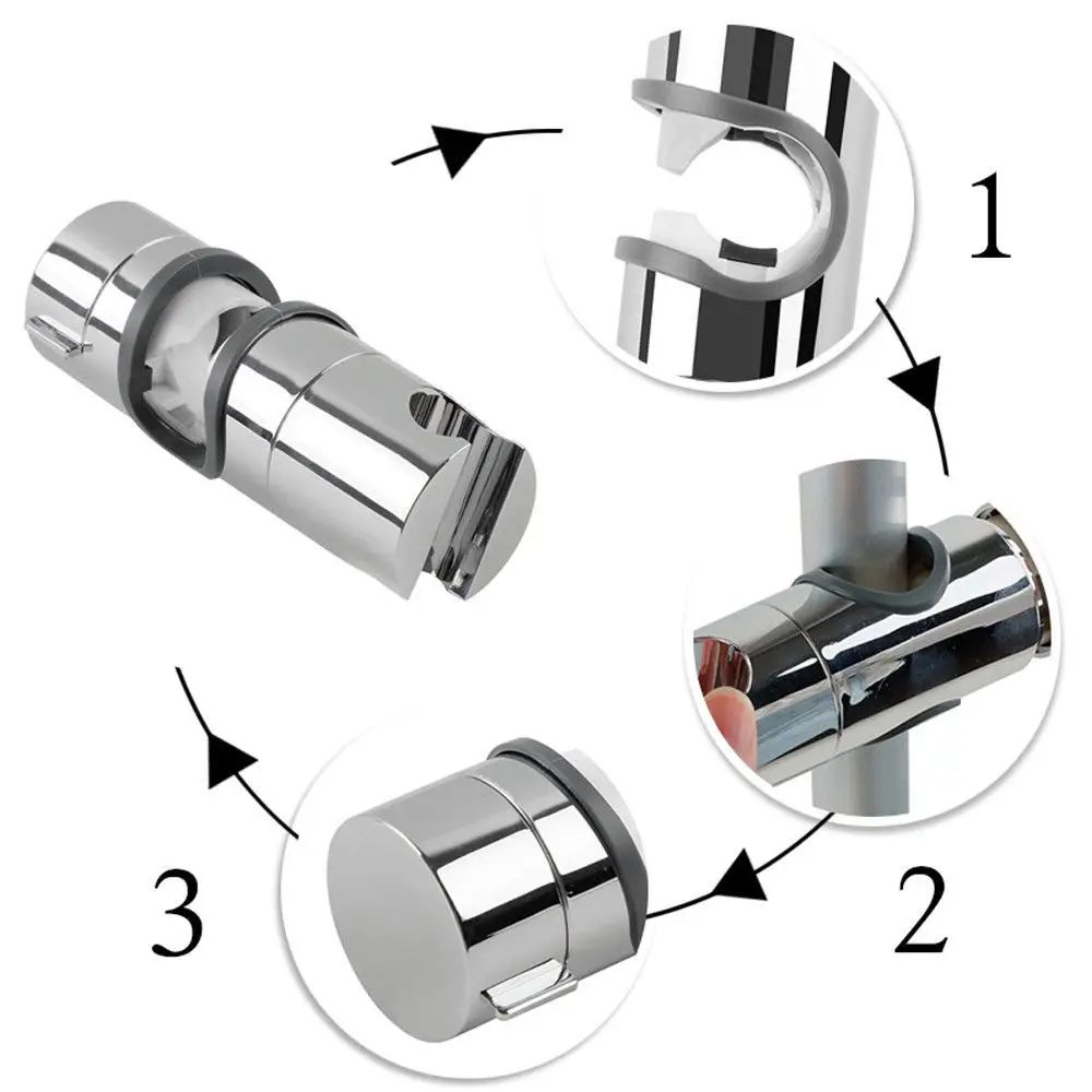 Cheap ABS Chrome Up-down Base Bracket Slide Clamp Adjustable Shower Head Holder