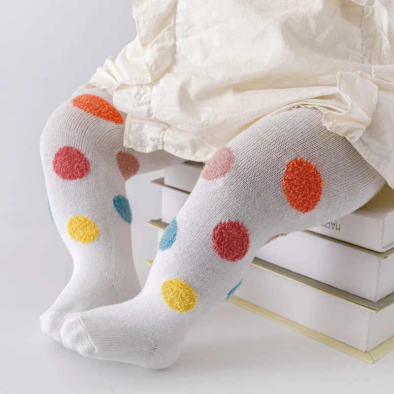 Newborn Baby Girl Tights Spring Casual Dot Infant Pantyhose Cotton Print Knitted Stockings 0-24Month knit tights,girls pantyhose,children stockings