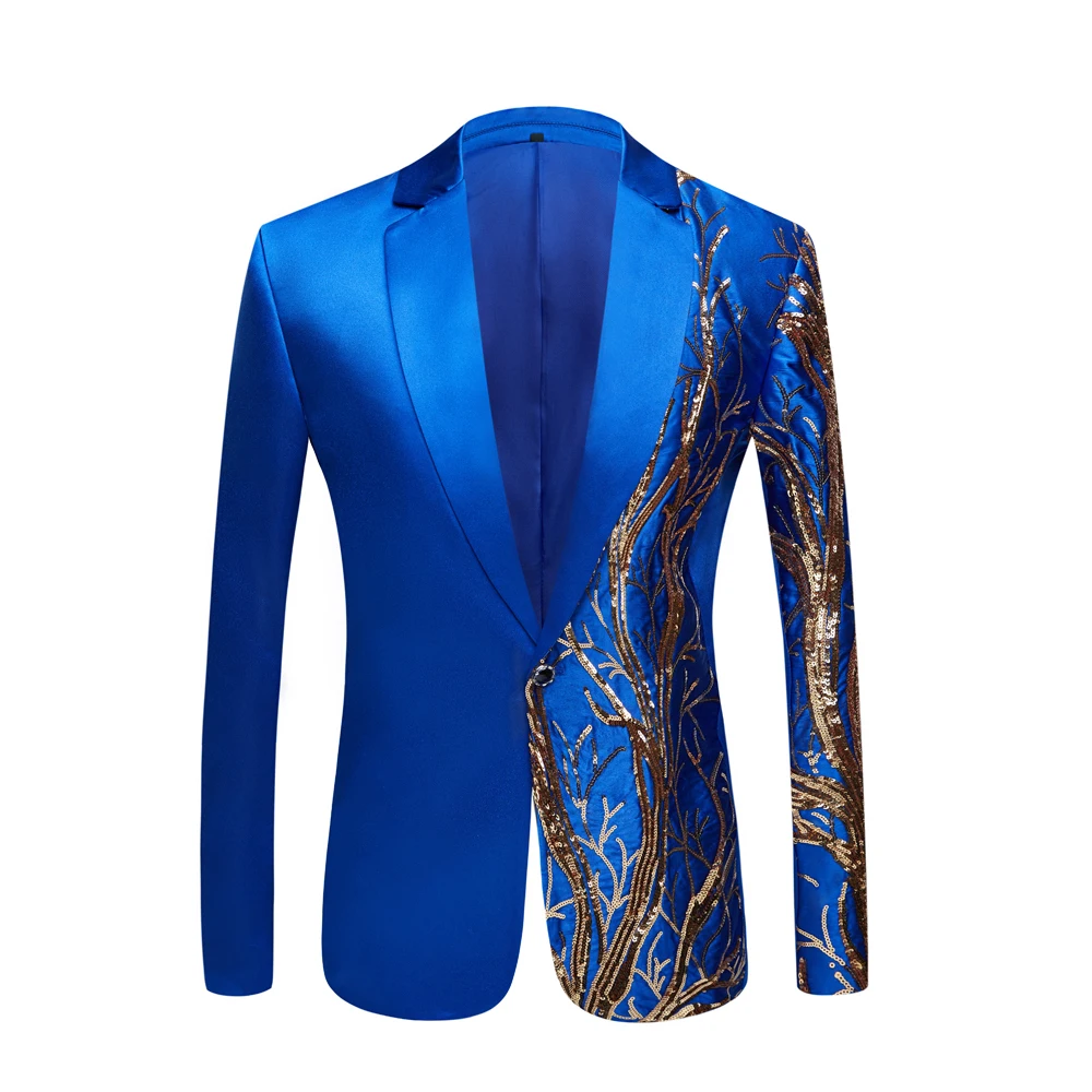 Giacca Da Uomo Cool Laser Royal Blue Custom Made Party Super Star Stage Costume Moda Maschile Casual Hip Hop Coat