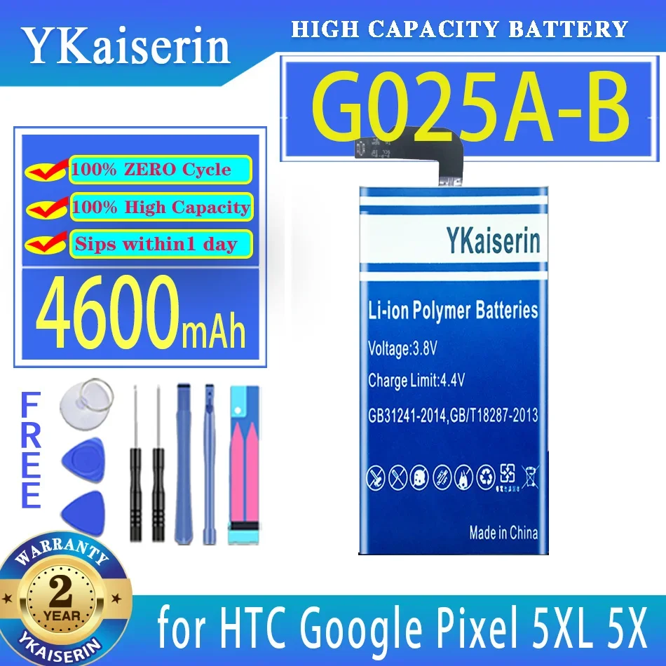 

YKaiserin Battery G025A-B G025AB 4600mAh for HTC Google Pixel 5XL 5X Bateria