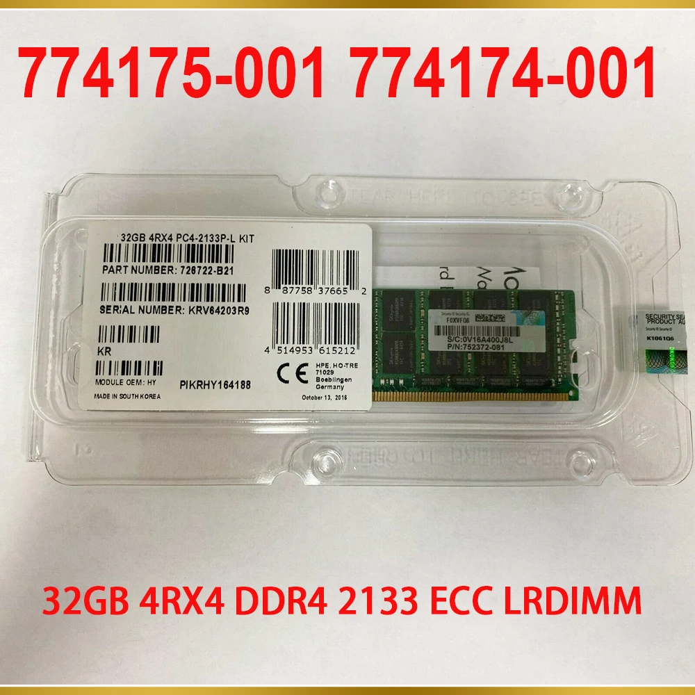 1PCS Server Memory For HP 805353-B21 809084-091 819414-001 32GB DDR4 2400 PC4-2400T 2 1PCS Server Memory For HP 805353 B21 809084 091 819414 001 32GB DDR4 2400 PC4 2400T