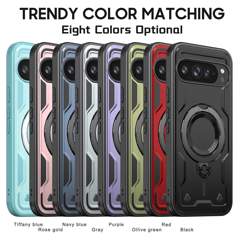 Military Drop-Proof Hard Case with 360° Adjustable Ring Stand