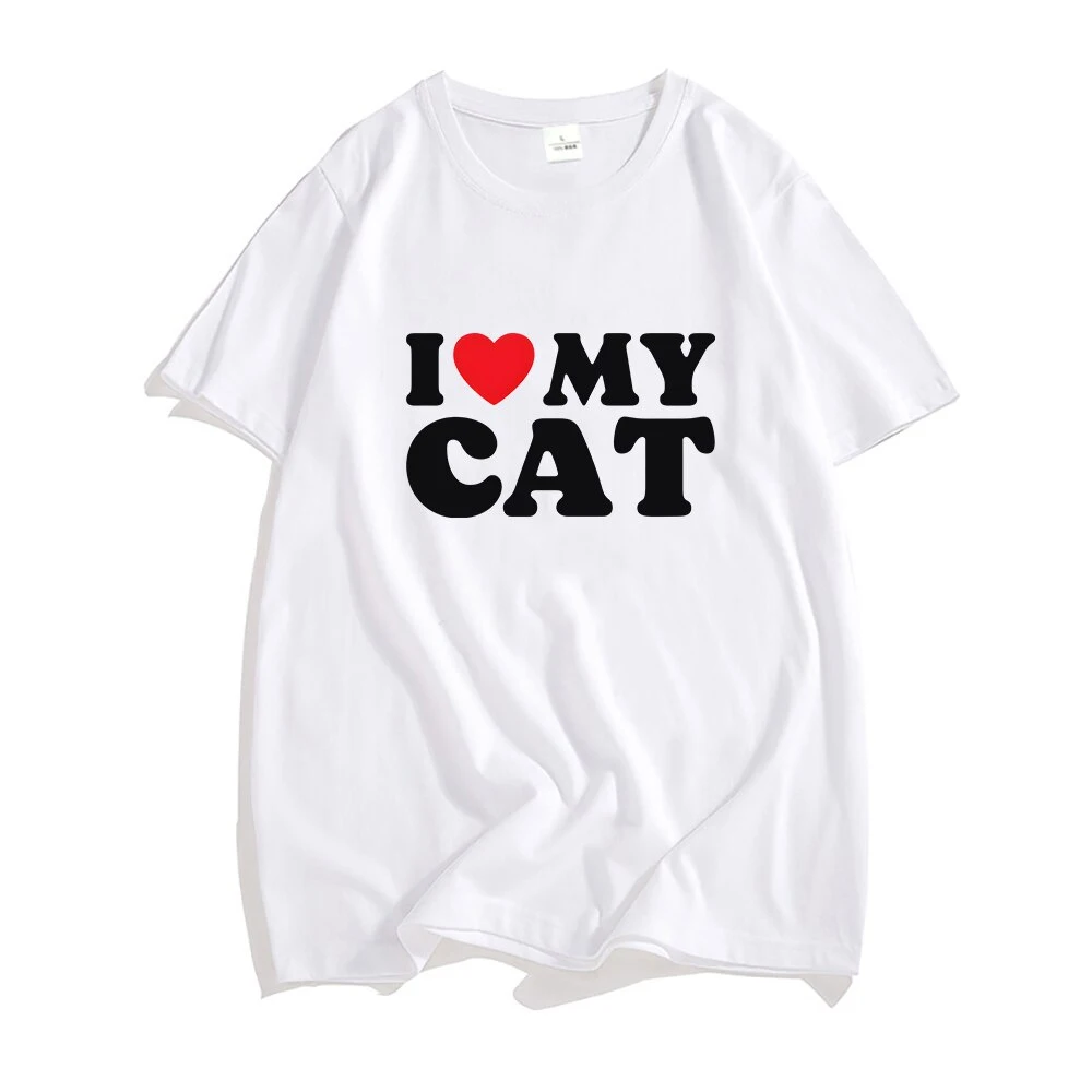 I Love My Cat T-shirt Harajuku Letter Print Heart Graphic Unisex Tshirt Summer Fashion Streetwear Short Sleeve Women Men T Shirt 2