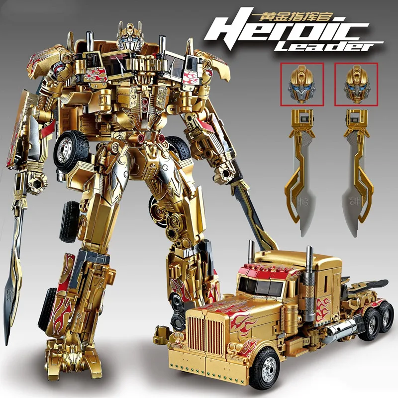 28CM Transformation Robot Toys Gold Optimus Prime Action Figure