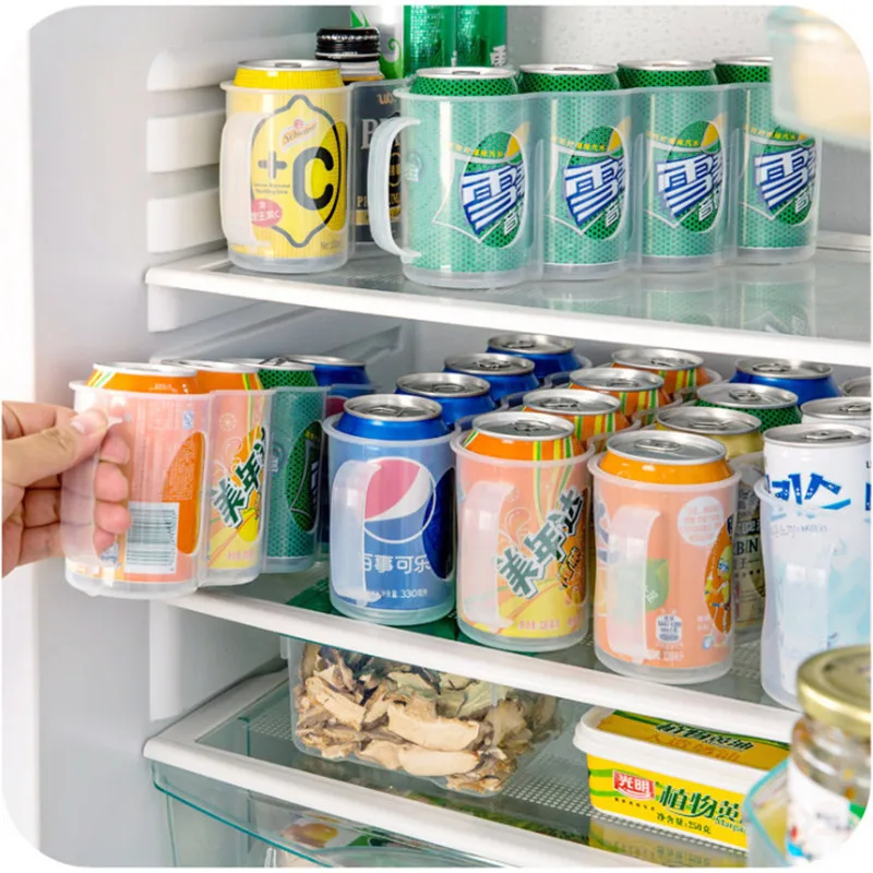 

Easy Open Plastic Refrigerator Beverage Storage Rack Convenient Sorting and Storage Kitchen Accessories Home Appliances Organize