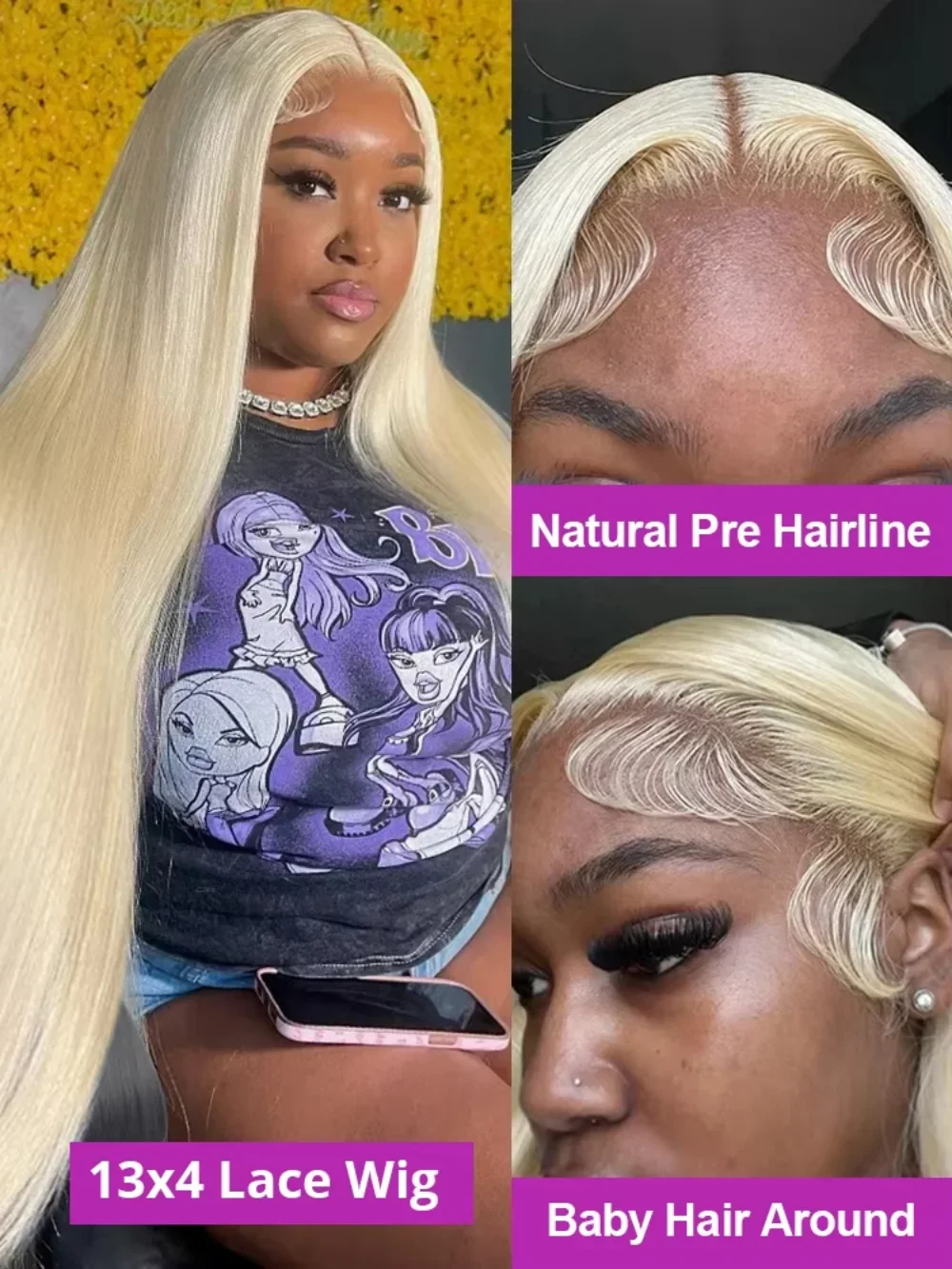 13x6 Blonde Straight Lace Front Wigs 40 Inch Brazilian 220 Density 613 Hd Lace Frontal Wig Transparent 13x4 Human Hair For Women