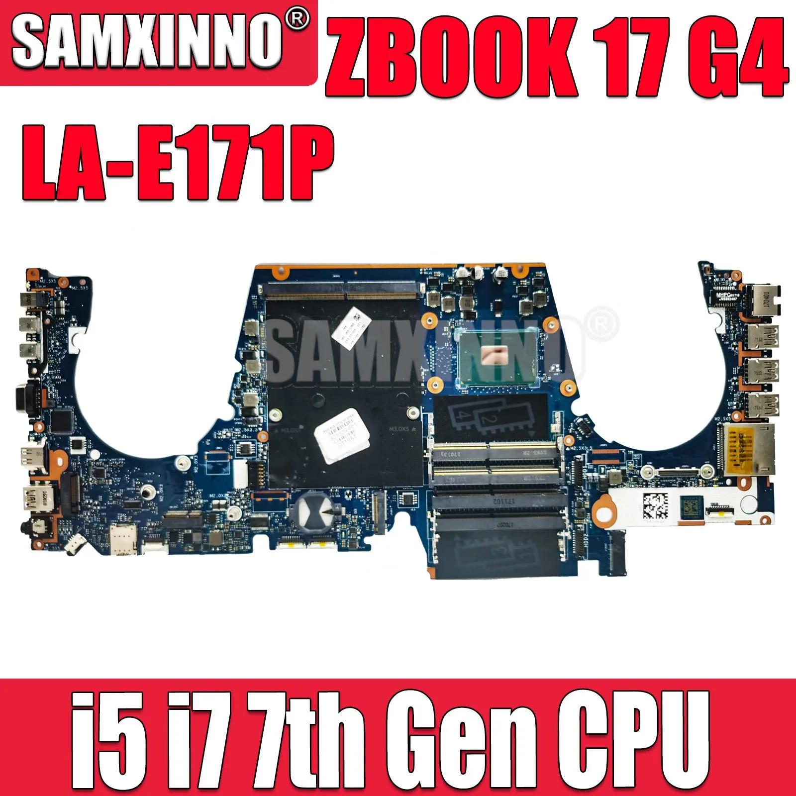 

Материнская плата SAMXINNO ZBOOK 17 G4 для ноутбука HP 921329-001 921325-501 со стандартным зеркальным i5 i7 процессором 7-го поколения CPW70 E3-1535M DDR4