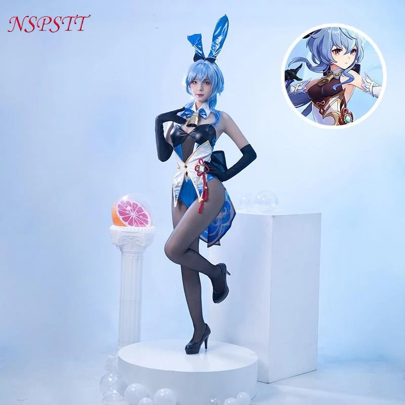 

ROLECOS Ganyu Cosplay Costume Bunny Girl Genshin Impact Ganyu Bunny Costume Ganyu Uniform Full Set Sexy Women Halloween Jumpsuit