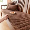 Thick Corduroy Solid Wood Sofa Cover Chinese Plush Solid Color Non-Slip Sofa Cushion Sofa Towel Home Living Room Decoration 1
