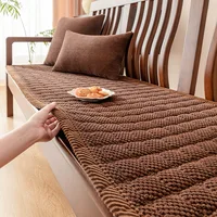 Thick Corduroy Solid Wood Sofa Cover Chinese Plush Solid Color Non-Slip Sofa Cushion Sofa Towel Home Living Room Decoration 1