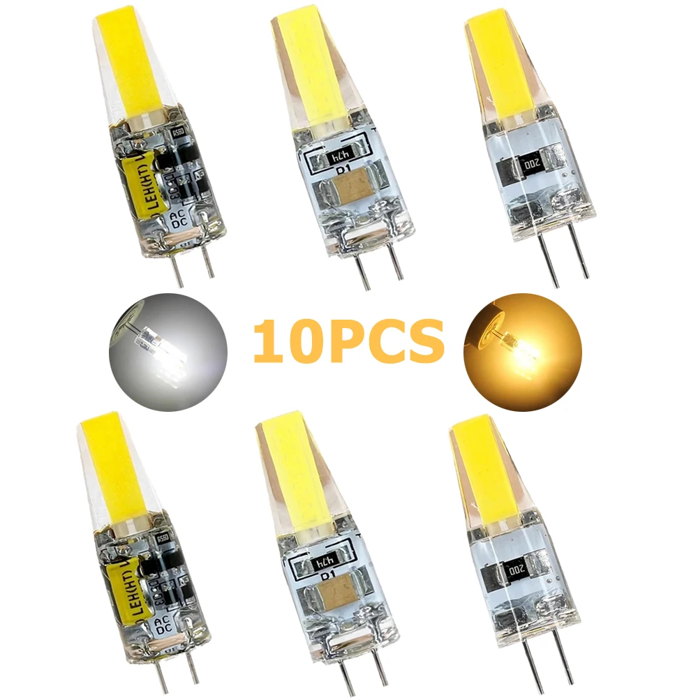 

10pcs Dimmable G4 COB LED Light 6W LED Bulbs AC DC 12V 220V Cold/ Warm White LED Lamp For Home Bedroom Lighting