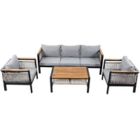 4-Piece Outdoor Sectional Sofa Set – 5-Person Patio Conversation Seating with Cushions and Coffee Table - Image 4