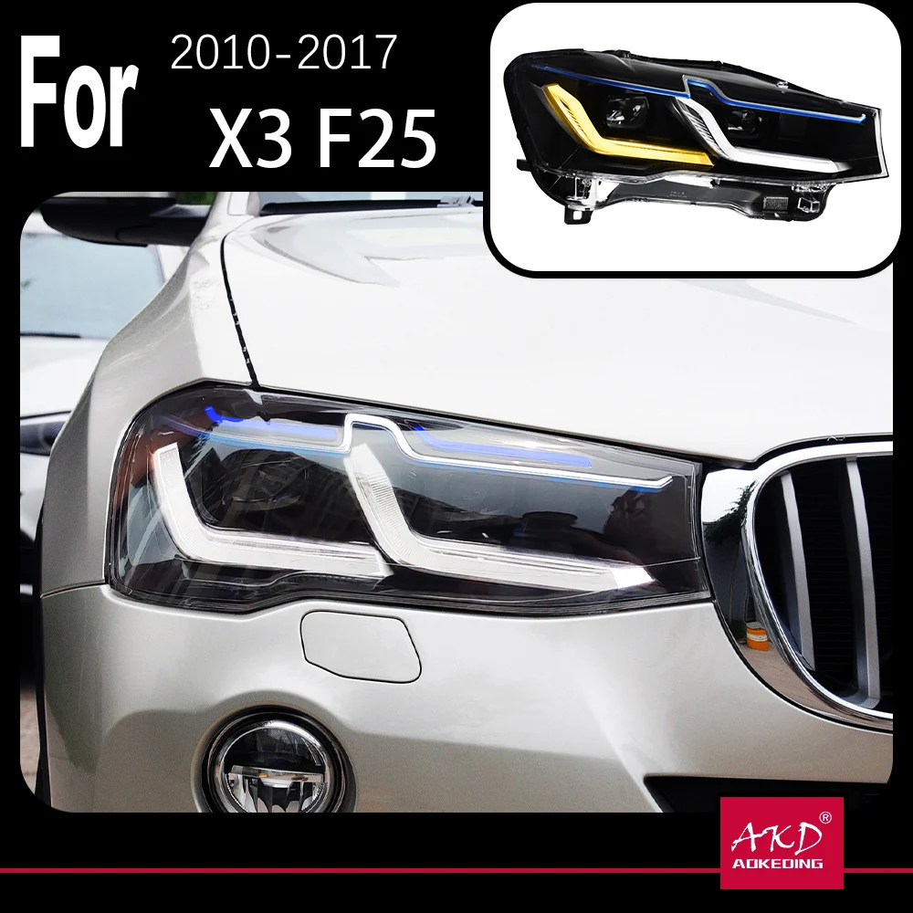 AKDCarModelforBMWX3F25LEDHeadlightProjectorLens20102016X4