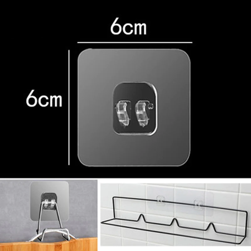 10-50pcs Transparent Self Adhesive Hooks Hanging Holder Shelf Hook for Kitchen Bathroom Wall Storage Rack Fixing Sticker Gadgets 4