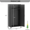 Metal Armoire Wardrobe Closet, Heavy-Duty Rustproof Steel Storage Cabinet with Fixed Shelf and Hanging Rod, Ideal for Homeowners 2