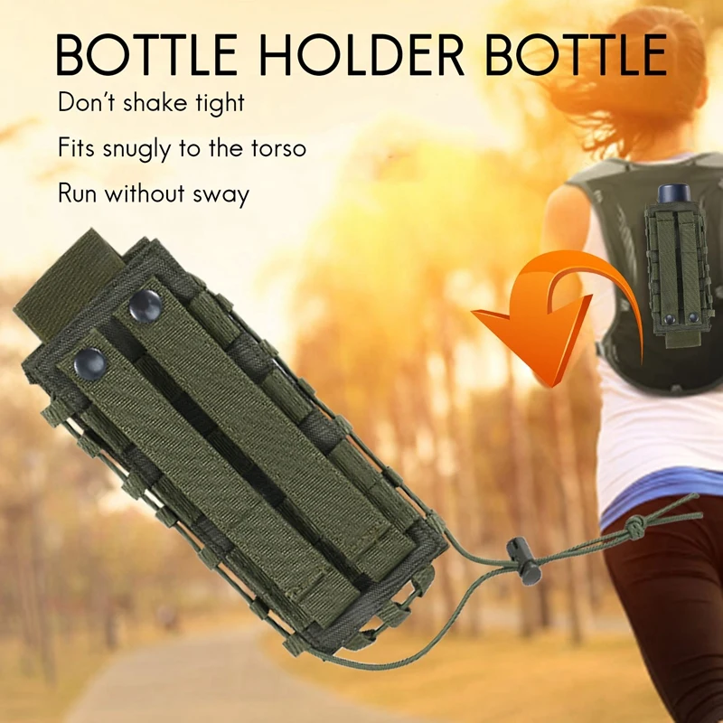 Tactics Bottle Holder Drinking Bottle Pouch Nylon Molle Water Holder Durable For Cycling Running Outdoor Sports