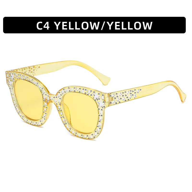 big frame sunglasses New Oversize Mosaic Star Sunglasses Women 2022 Cute Sexy Model Catwalk Style Sun Glasses Ladies Fashion Decoration Eyewears UV big frame sunglasses Sunglasses