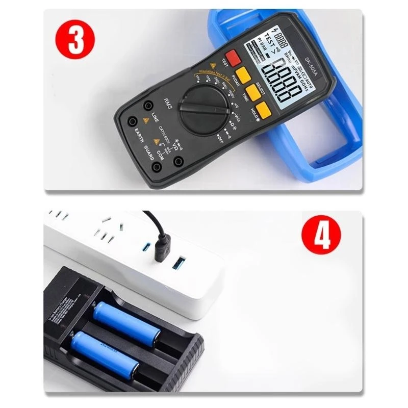 Insulation Resistance Tester 2000V Megohmmeter & Digital Multimeter ABS Resistor Meter for Voltages Measurement