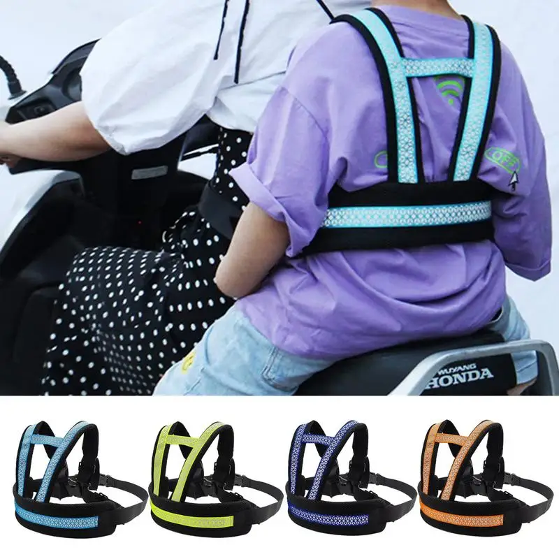 

Child Seat Baby Carrier Belt Motorcycle Safety Harness Adjustable Child Reflective Rear Seat Grab Handle Strap Universal Harness