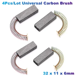 4Pcs/Lot Universal Carbon Brush with Wire and Spring 32mmx11mmx6mm for Motor, Power Tool, Replacement Repair Parts