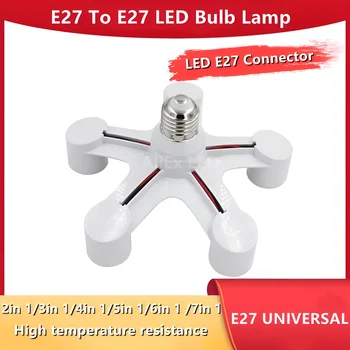 LED 전구 램프 Holde 3In 1/4In 1/5In 1/6In1 확장 E27 to E27 LED 램프 전구 사진 스튜디오 용 소켓 분배기 어댑터 홀더