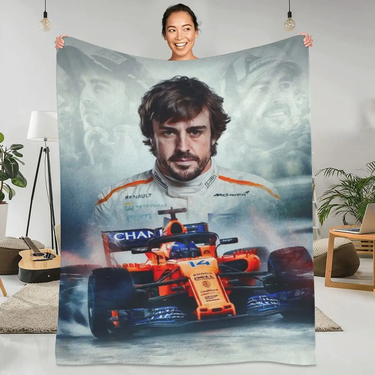 

F-Fernandos гоночное фланелевое одеяло качественное теплое мягкое A-Alonsos одеяло зимний кемпинг диван стул Новинка покрывало