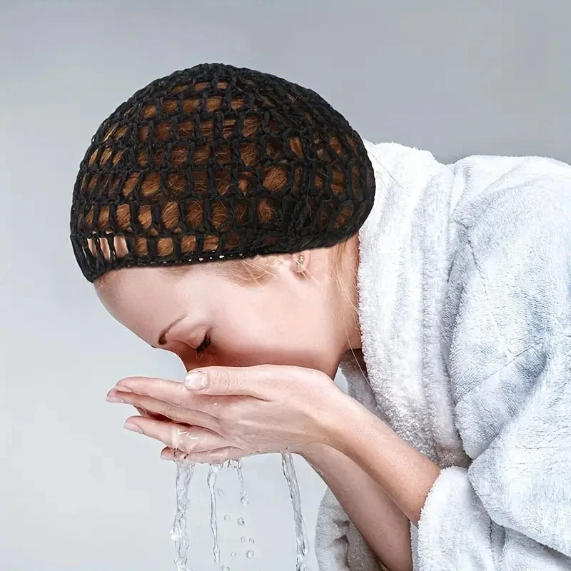 Sleeping Cap Black Mesh Crochet Hair Net