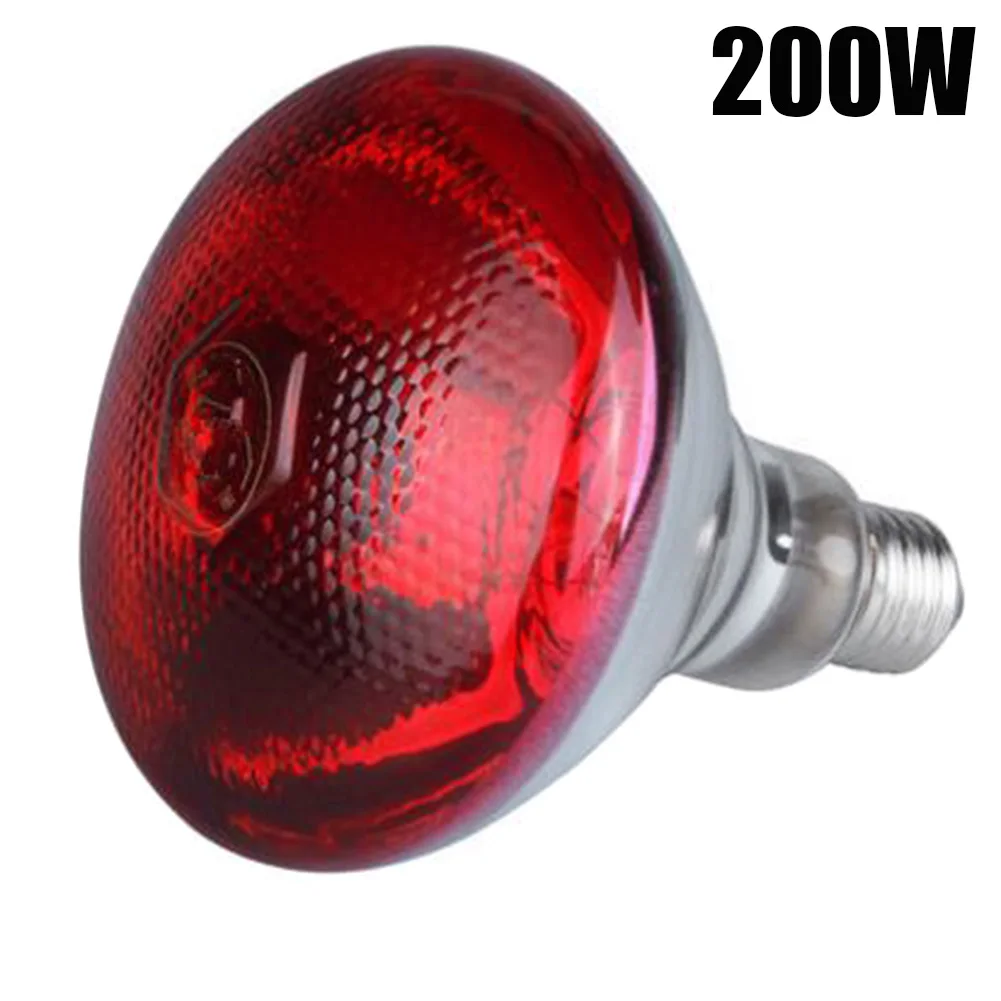 240V Infrared Heat Lamp Waterproof Anti-Explosion Thickened Light Bulbs For Piglet Chicken Birds E27 Small Heat Lamp 110-245W