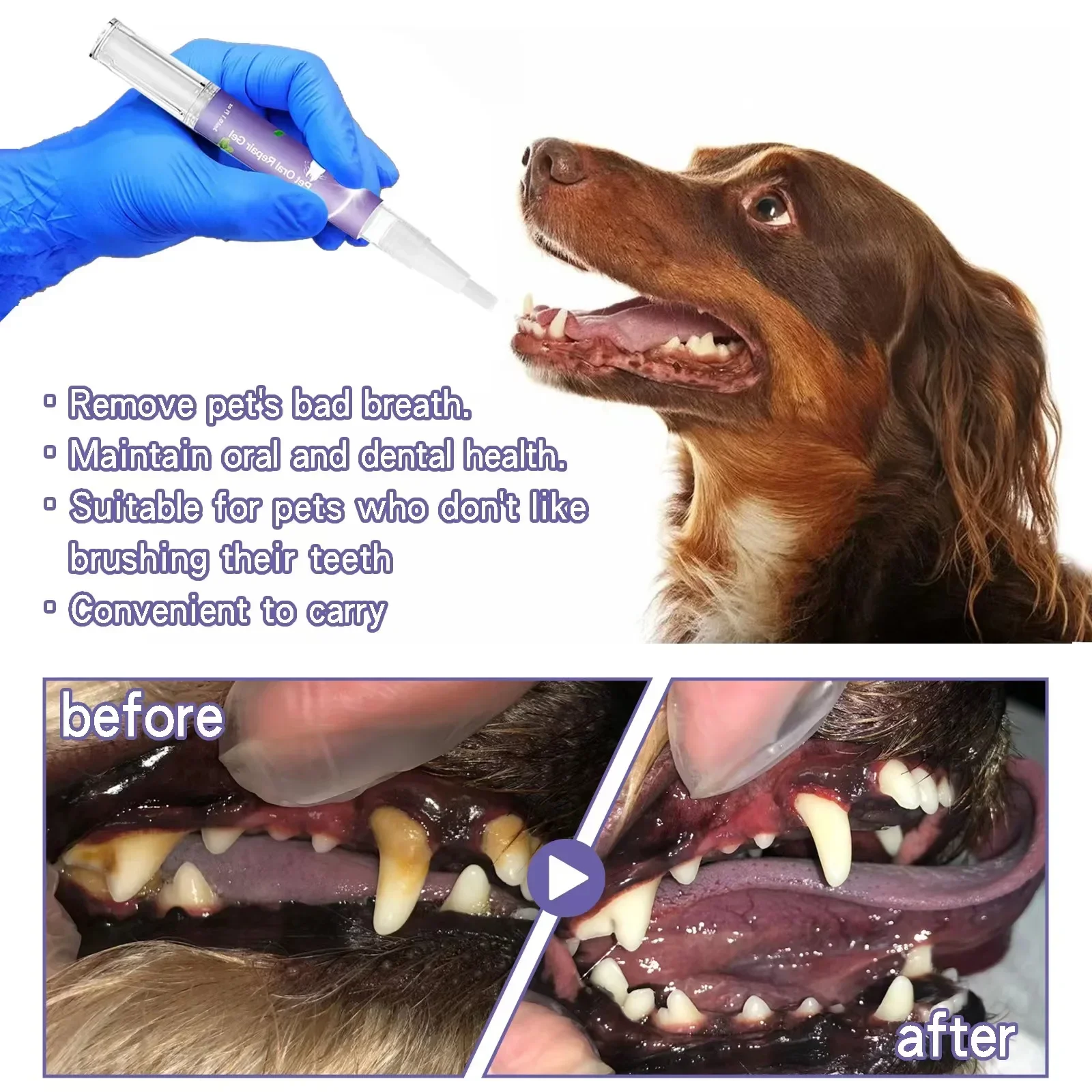 Pet Teeth Cleaning Pen Suitable for dogs and cats Remove bad breath Pet Oral Care