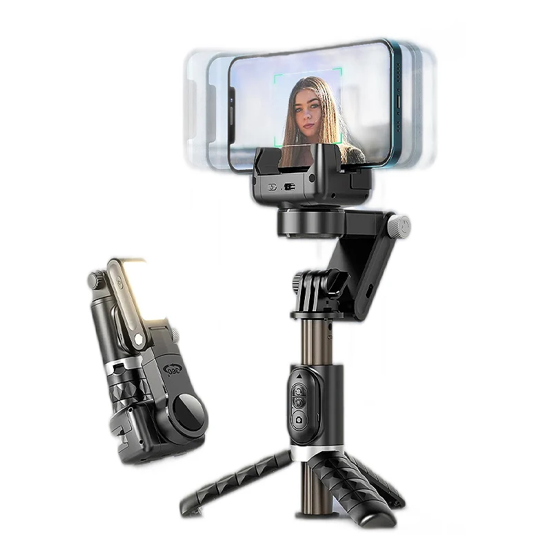 

Portable Anti-shake Gimbal Stabilizer 360 Rotation Following Shooting Mode Selfie Stick Tripod Gimbal for Smartphone Live Photo