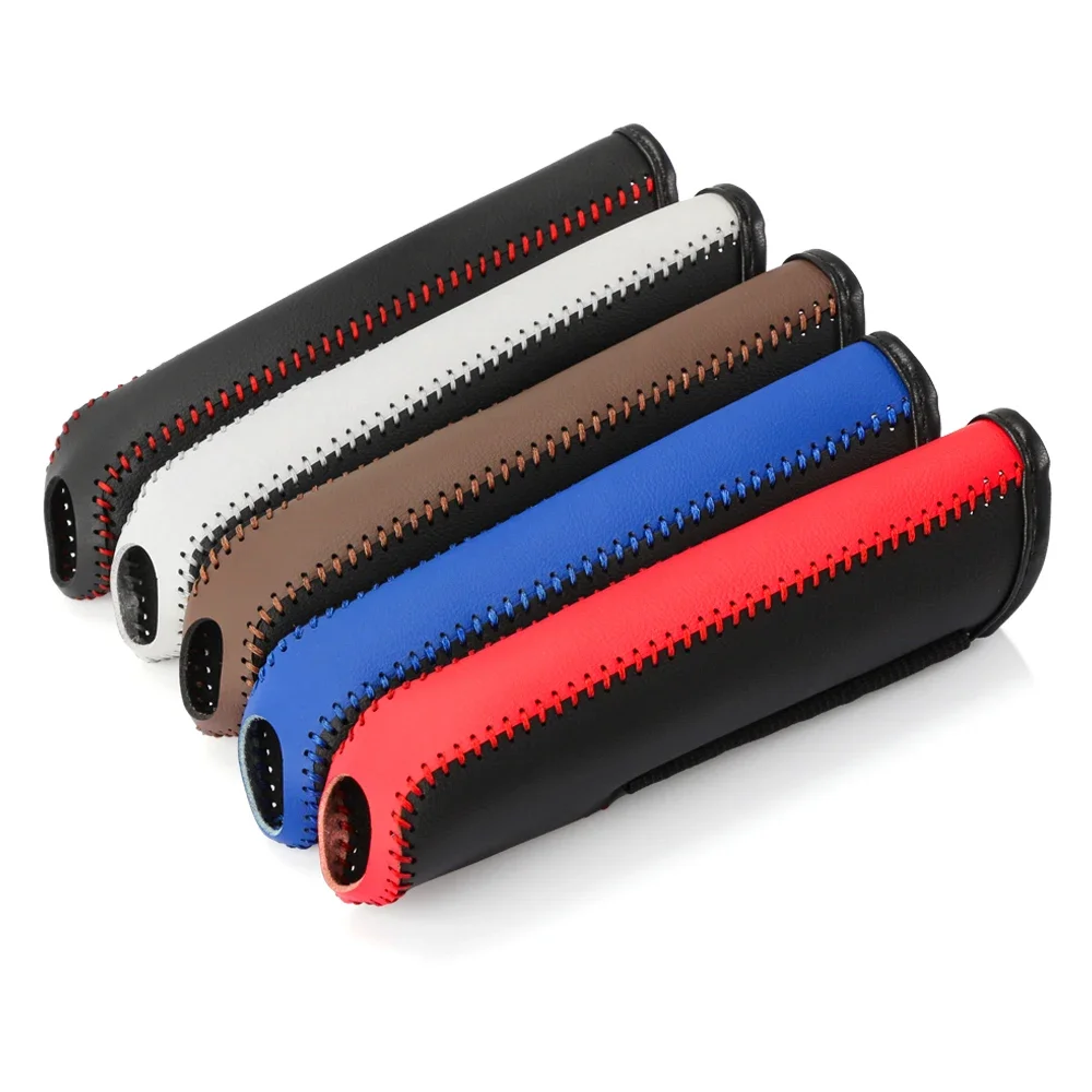 Car Leather Gears Handbrake Cover for BMW E90 E60 E70 E87 1 3 5 6 Series M3 M5 X1 X5 X6 Z4 hand brake cover
