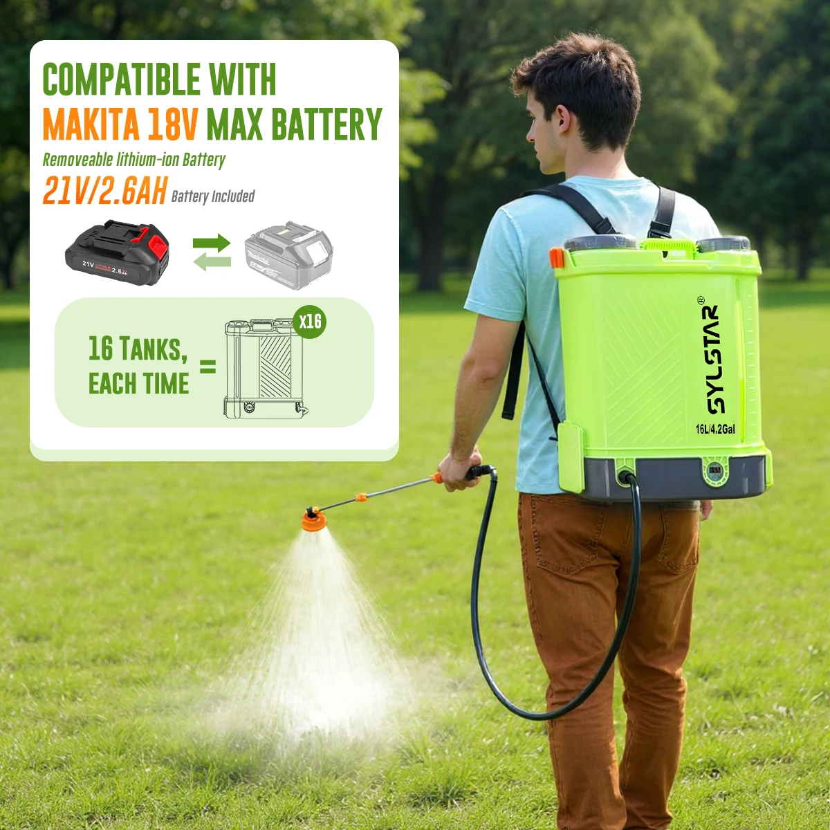 24428-3Fe63A.jpg hydroseeding agriculture sprayer 4 gallon battery powered backpack sprayer for lush green grass plantation