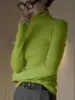 Women's High Neck Long Sleeve Wool Sweater, Slim Fit, Monochromatic, Casual, Autumn, Winter 5