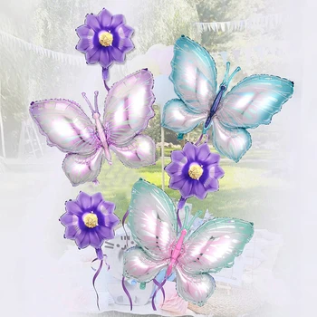 Butterfly Purple Daisy Balloon Party Set 1