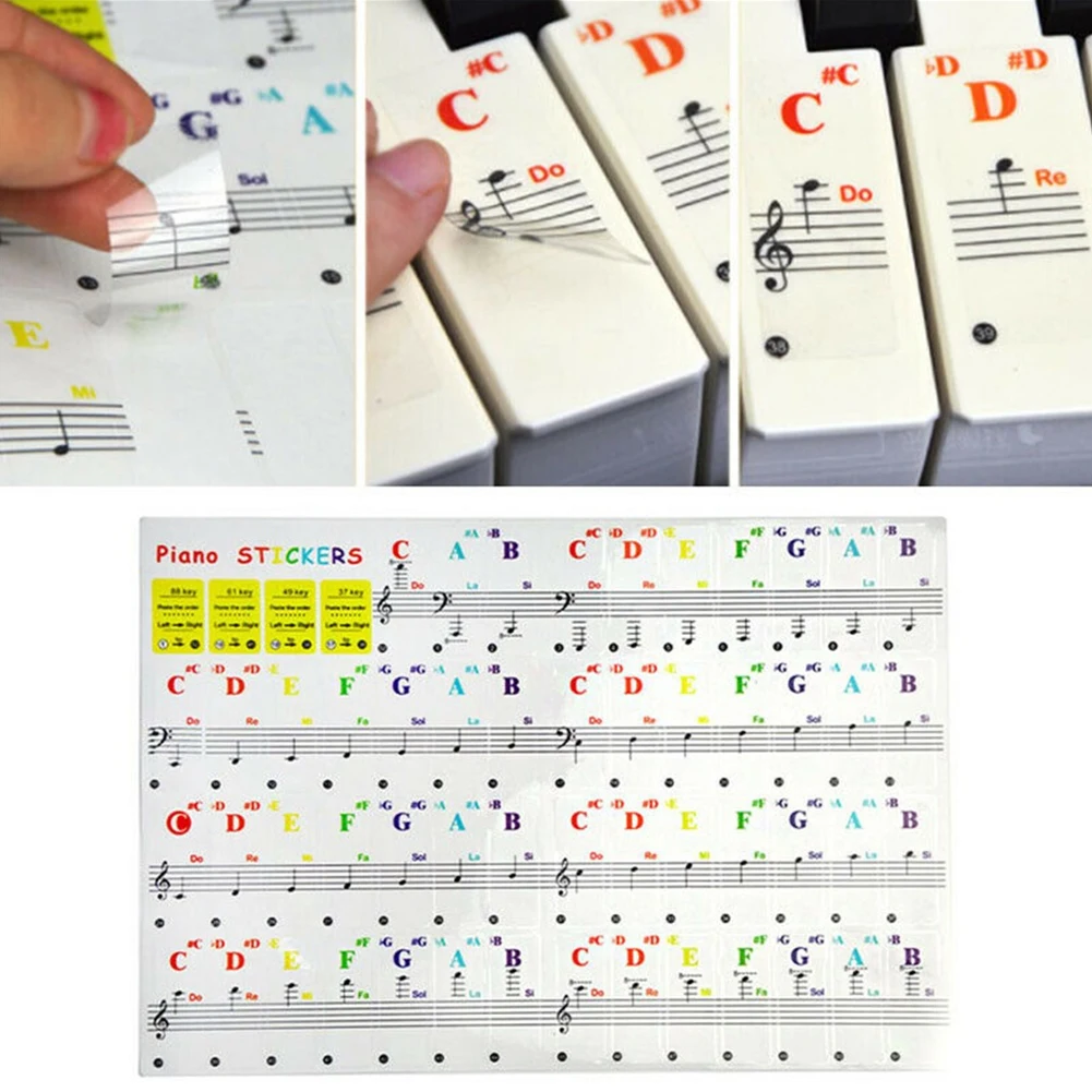 

Music Notes For Piano Stickers Keyboard Accessories Musical Instruments Parts Protection Synthesizer 88/61/49/37 Keys Hot Sale