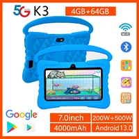7 Inch Kids tablet for Children’s best Gifts Quad Core 4GB+64GB ROM Android Tablets Cartoon Portable Kids-Proof protective case